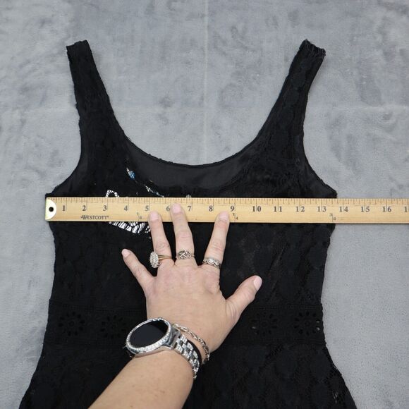 Cecico Dress Womens S Black Sleeveless Scoop Neck Polyester Lace Zip Tank Dress - Picture 4 of 16